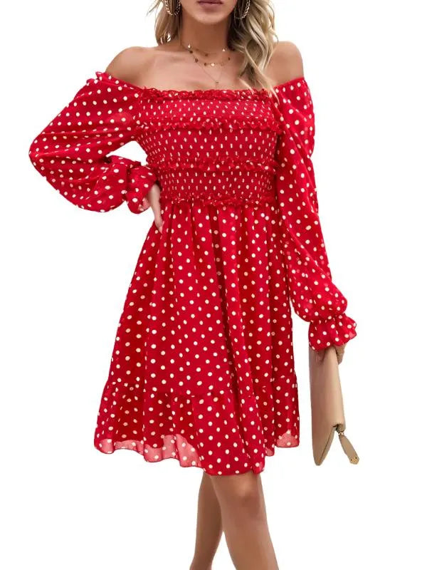 Spring Summer Casual Polka Dot Dress -Guocali