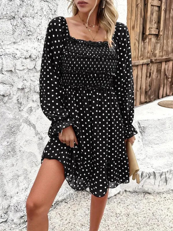 Spring Summer Casual Polka Dot Dress -Guocali
