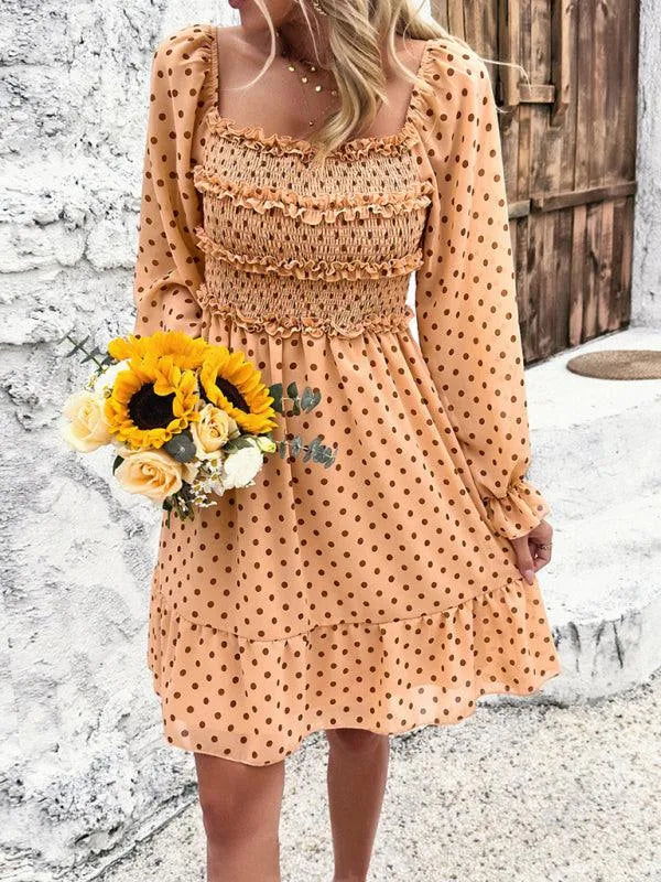 Spring Summer Casual Polka Dot Dress -Guocali