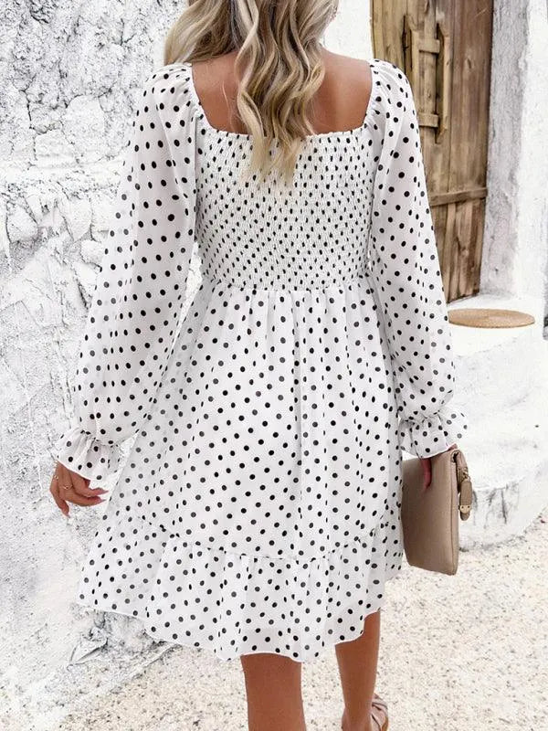 Spring Summer Casual Polka Dot Dress -Guocali