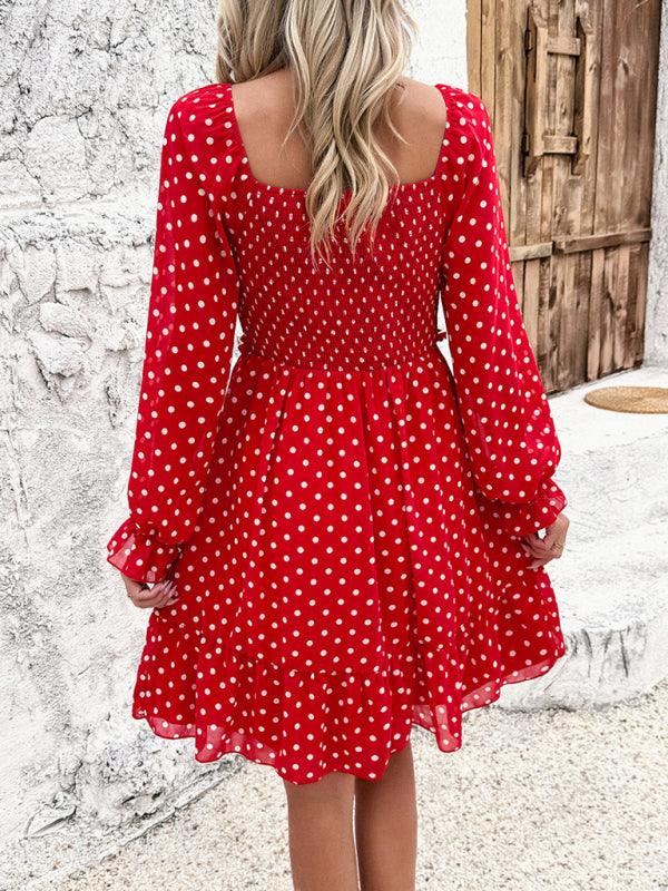 Spring Summer Casual Polka Dot Dress - Polka Dot Dress - Guocali