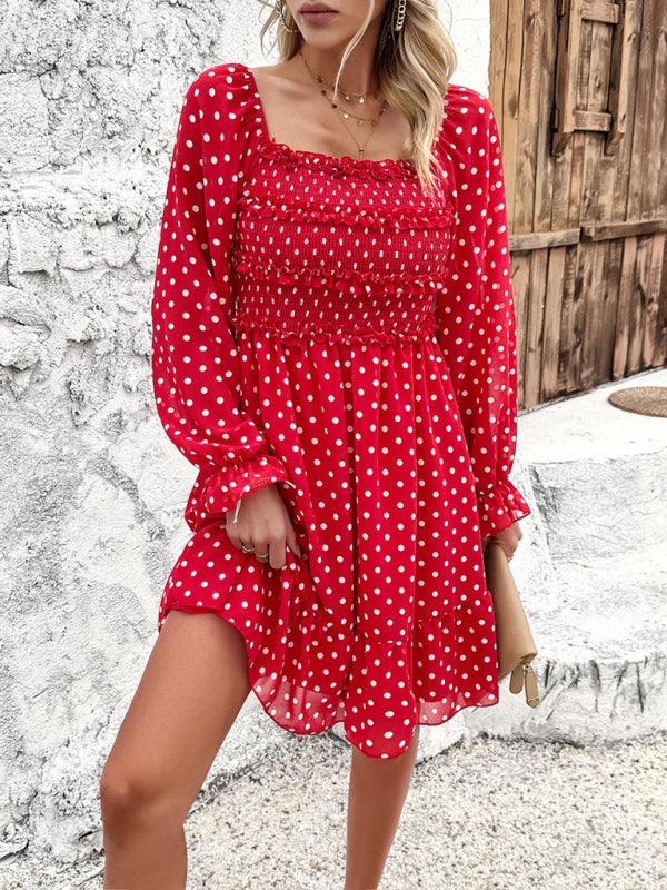 Spring Summer Casual Polka Dot Dress - Polka Dot Dress - Guocali