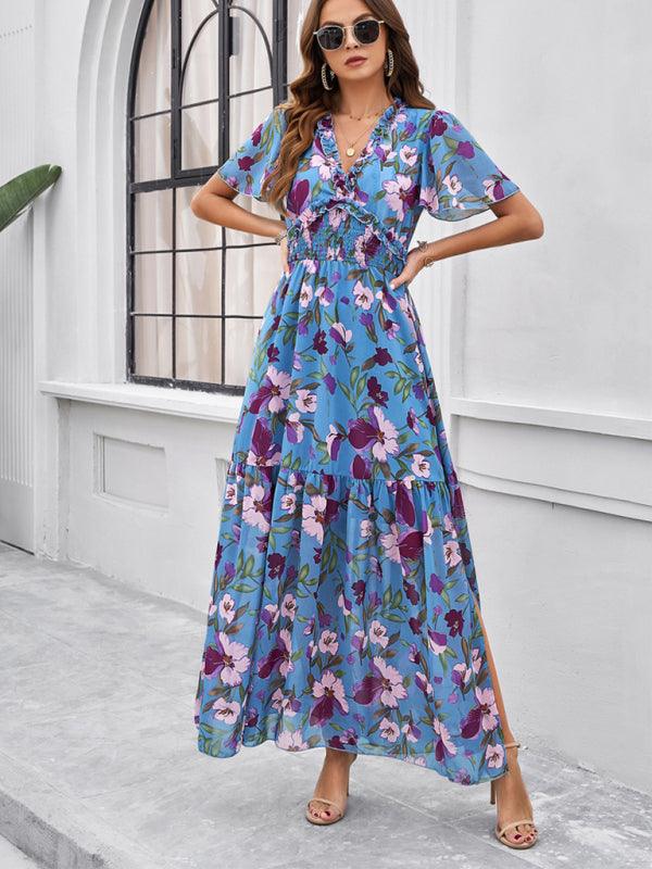 Spring Summer Casual Printed Waist Dress - Waist Dress - Guocali