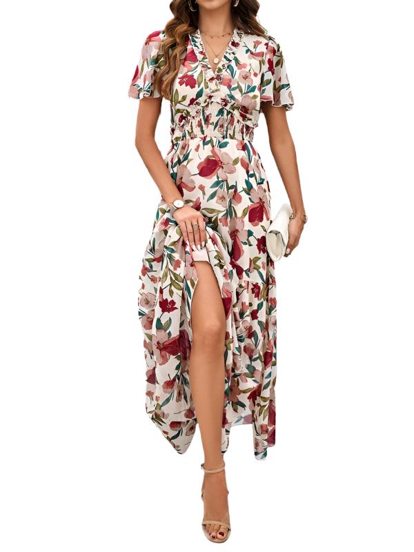 Spring Summer Casual Printed Waist Dress - Waist Dress - Guocali