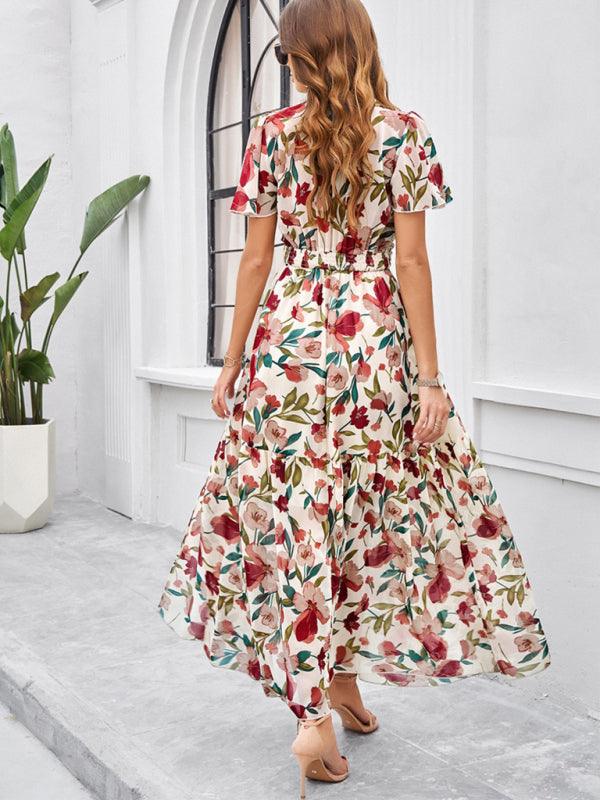 Spring Summer Casual Printed Waist Dress - Waist Dress - Guocali