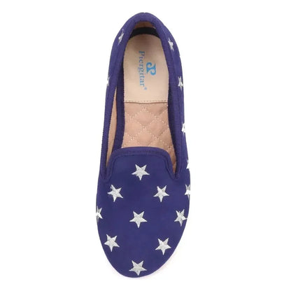 Starry Night Velvet Women Loafers -Guocali