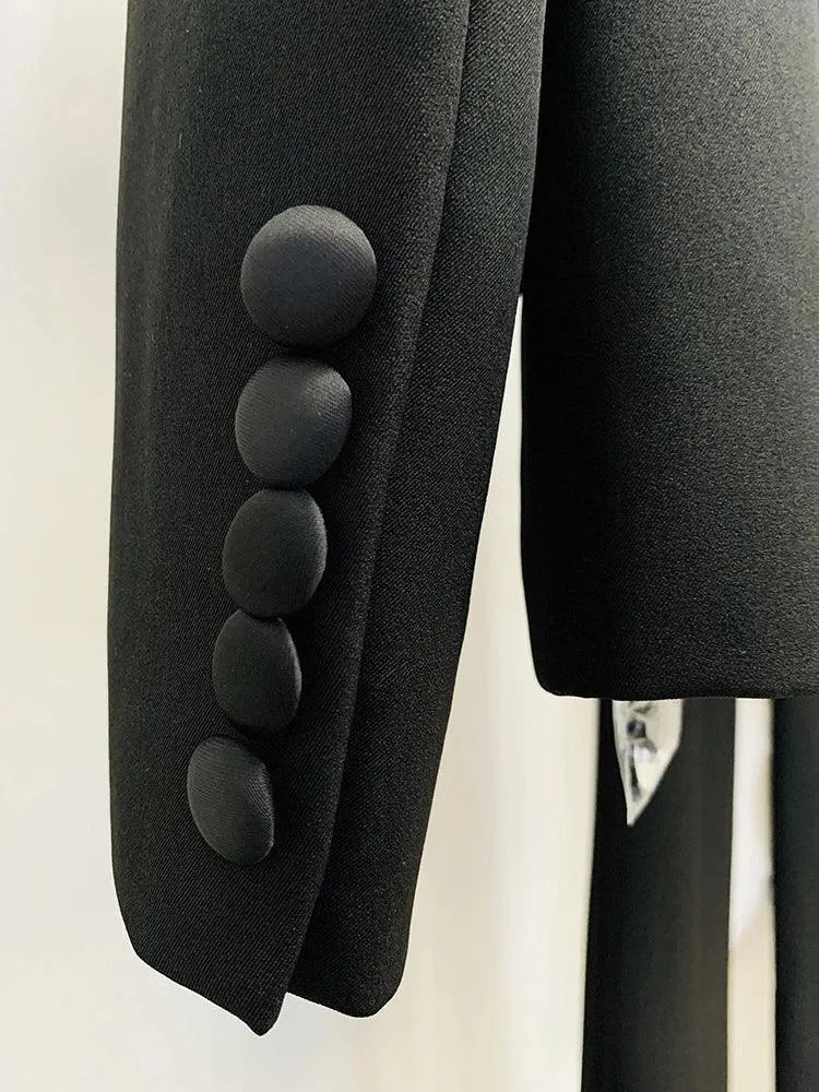 Strass Diamonds Beaded Blazer Pant Suit - Women Tuxedo Trouser Suit -Guocali