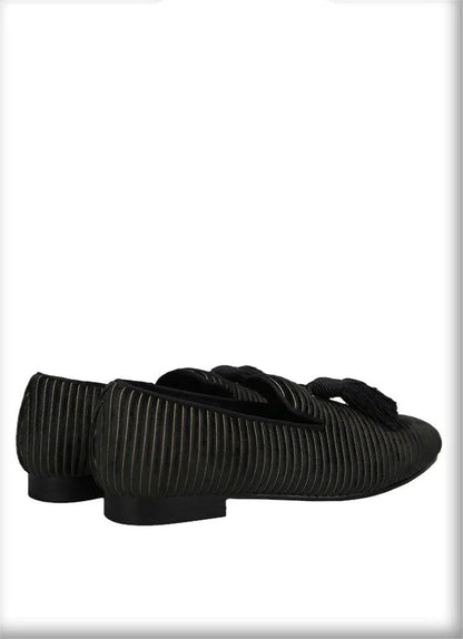 Striped Men Loafers With Tassel - Men Shoes -Guocali