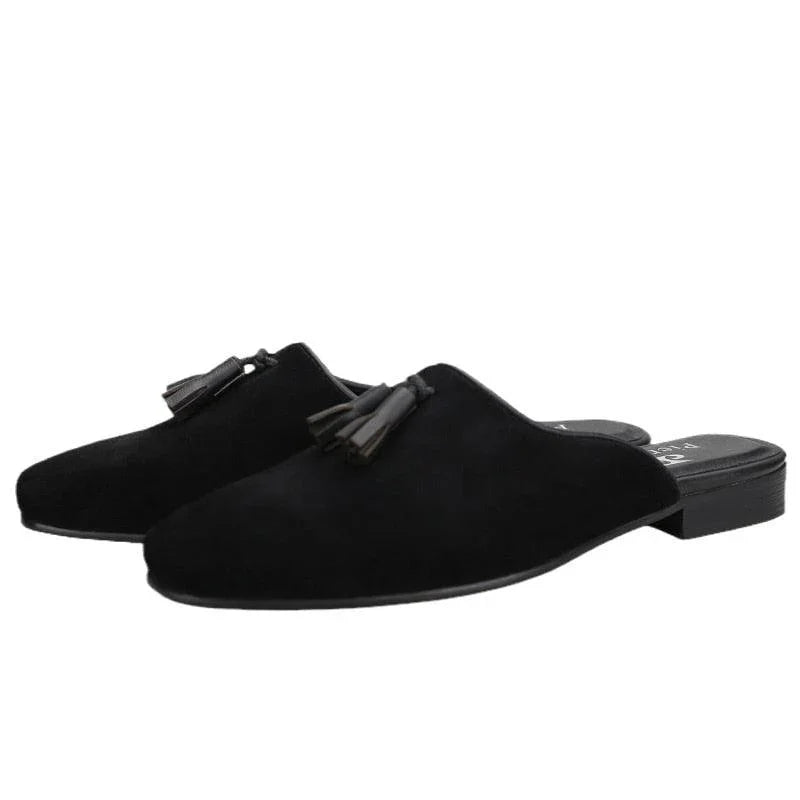 Suede Leather Loafers With Tassel - Men Shoes -Guocali
