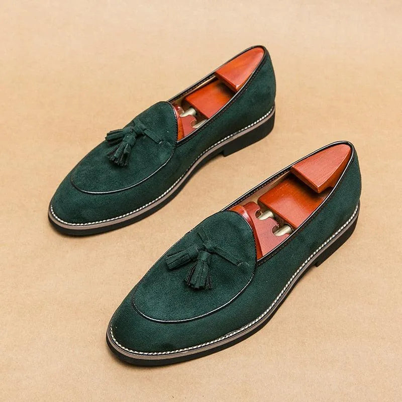 Men Tassel Dress Loafers - Slip-On Formal Dress Shoes