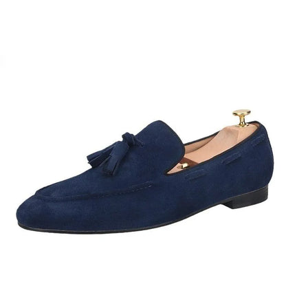 Men Casual Tassel Dress Loafers - Slip-On Flat Formal Dress Shoes