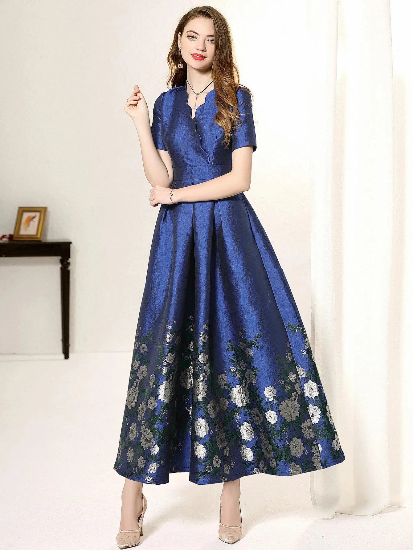 Summer Jacquard Luxury Maxi Dress -Guocali