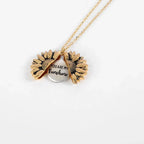 Sunflower Pendant Necklace - Engraved (You are my sunshine) -Guocali