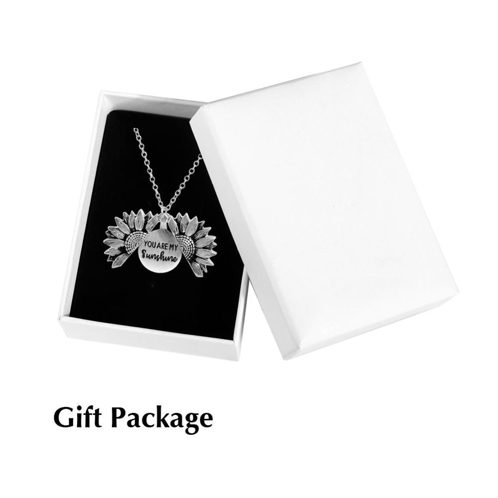 Sunflower Pendant Necklace - Engraved (You are my sunshine) - Pendant Necklace - Guocali