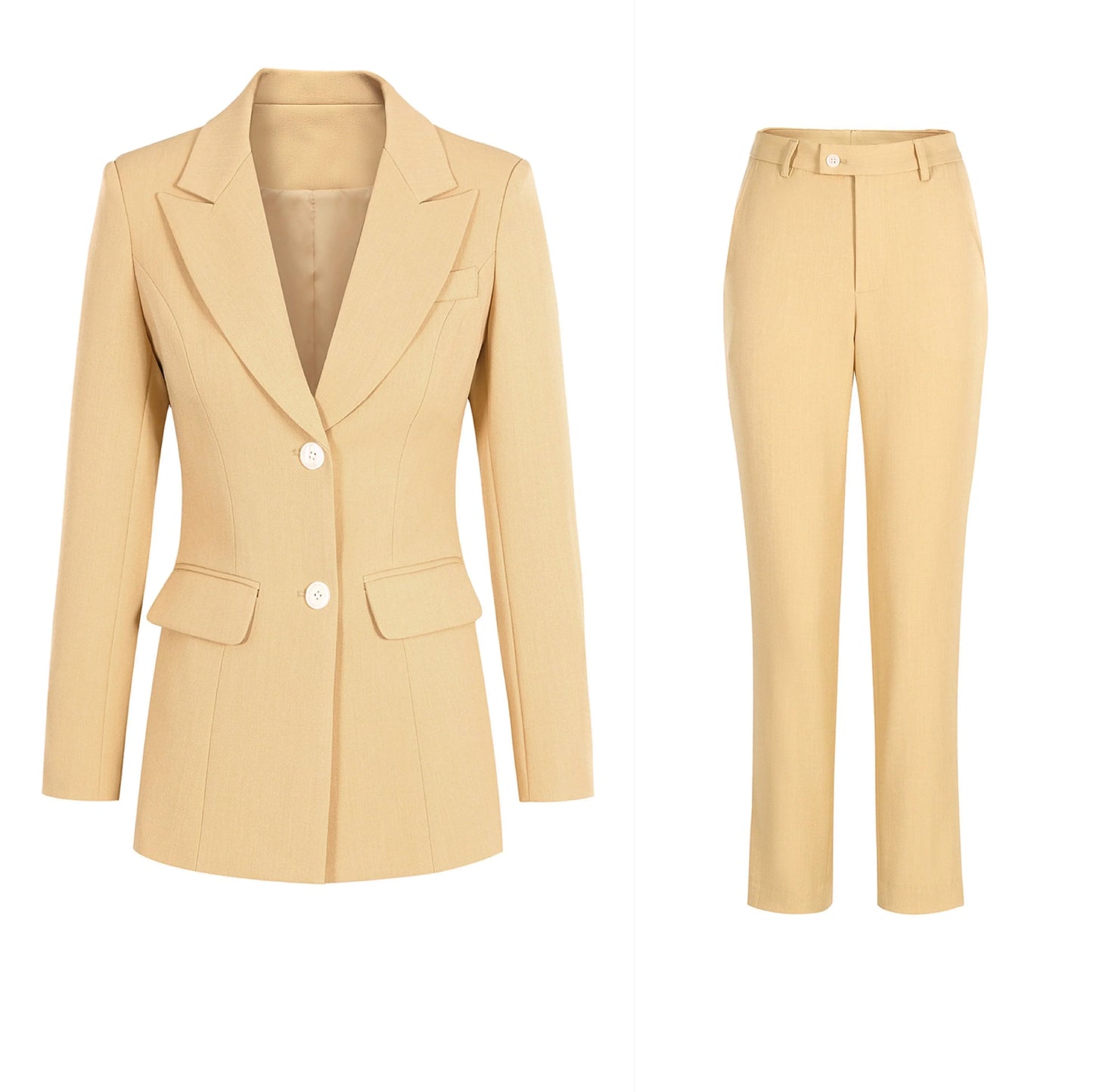 Three Piece Pant Suit - Asymmetrical Vest - Slim Fit Women Trouser Suit -Guocali