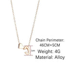 Tiny Heart and Initial Letter Pendant Necklace -Guocali
