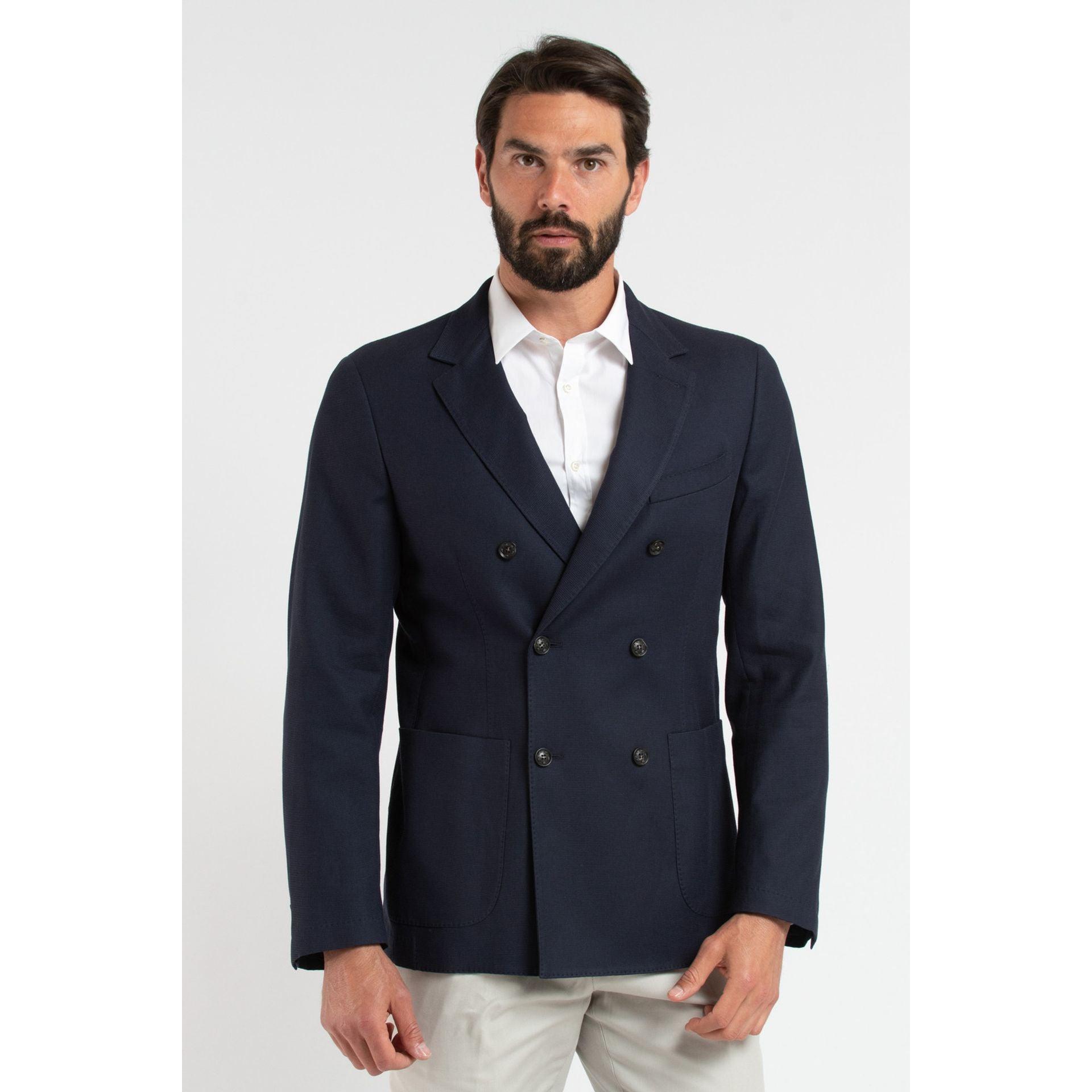 Trussardi Men Double-Breasted Blazer - Men Blazer - Guocali