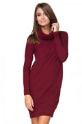 Turtleneck Knit Mini Dress Casual Style-Day Dress-GUOCALI