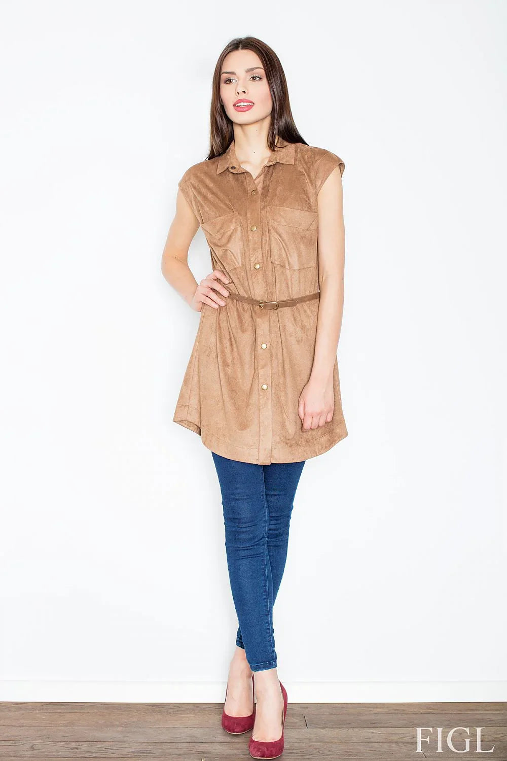 V Neck Shirt Dress Casual Everyday Style-Day Dress-GUOCALI