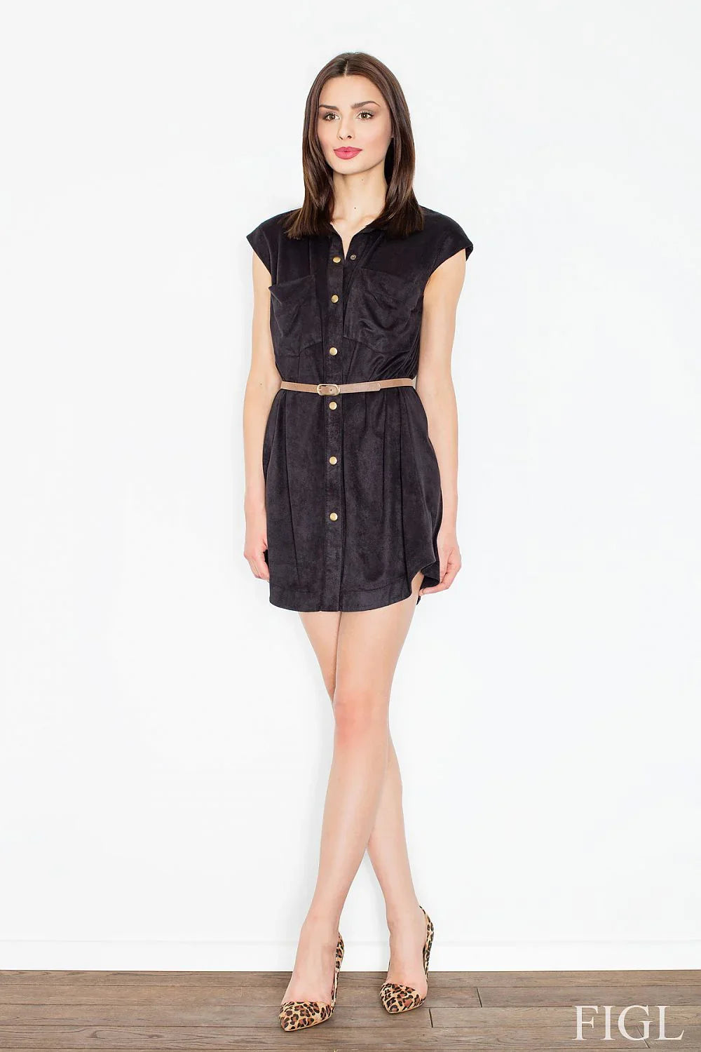 V Neck Shirt Dress Casual Everyday Style-Day Dress-GUOCALI