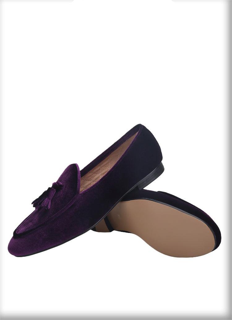 Velvet Men Loafers With Tassels - Men Shoes - Loafer Shoes - Guocali