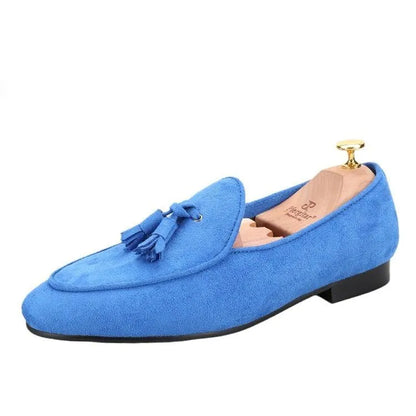 Men Casual Tassel Dress Loafers - Slip-On Flat Formal Dress Shoes
