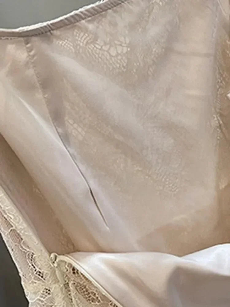 Vintage Lace Spliced Patchwork Skirt for Women -Guocali