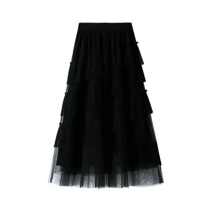 Vintage Skirt Fairy Style Asymmetrical Mesh -Guocali