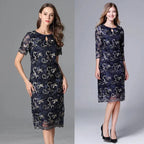 Vintage Three-Quarter Floral Loose Dress -Guocali
