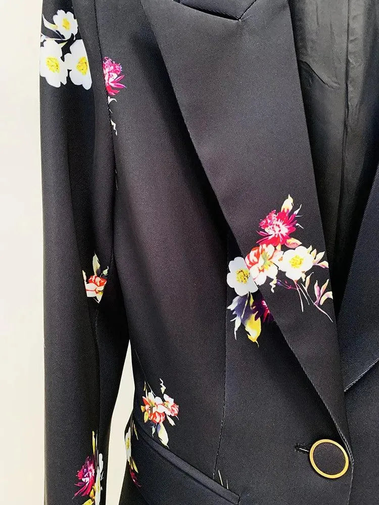 Vintage Women's Pant Suit - Floral Single-Breasted
