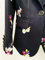 Vintage Women's Pant Suit - Floral Single-Breasted