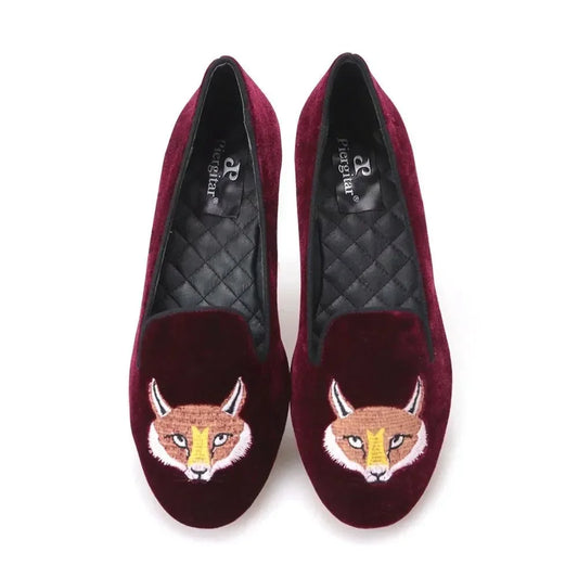 Vixen Velvet Embroidered Women's Loafers -Guocali