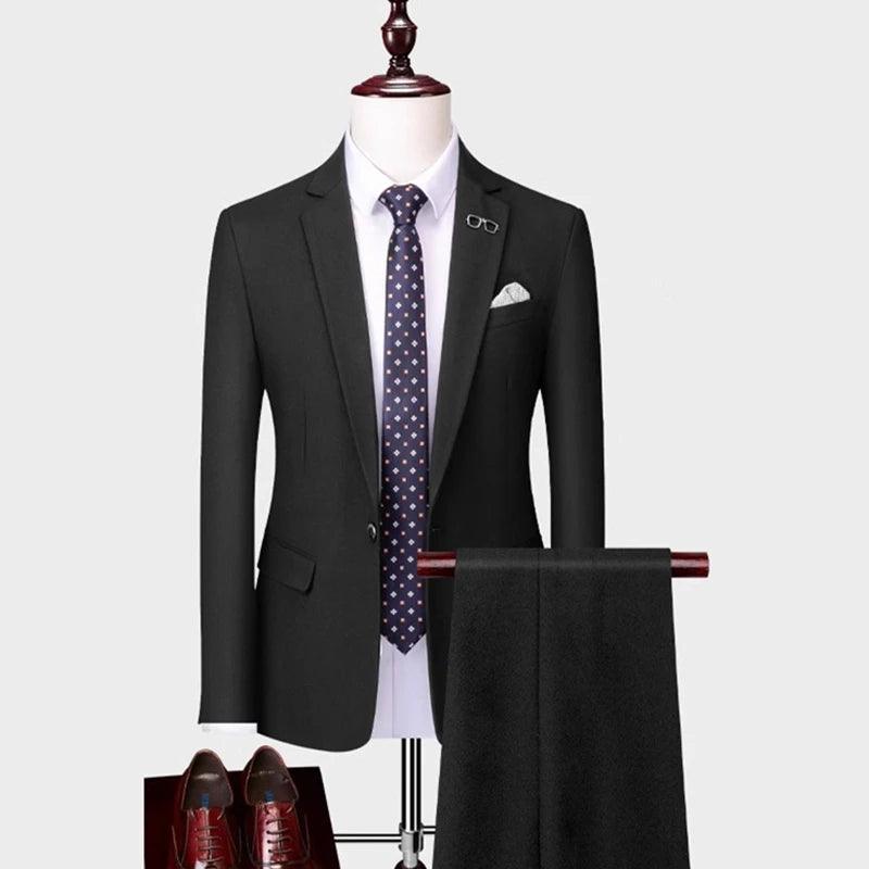 Winter-Ready Woolen 3-Piece Suit for Men - Business Suit - Guocali