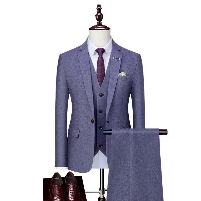 Winter-Ready Woolen 3-Piece Suit for Men - Business Suit - Guocali