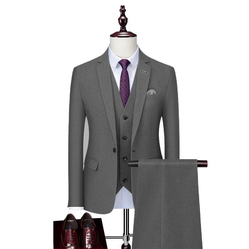 Winter-Ready Woolen 3-Piece Suit for Men - Business Suit - Guocali