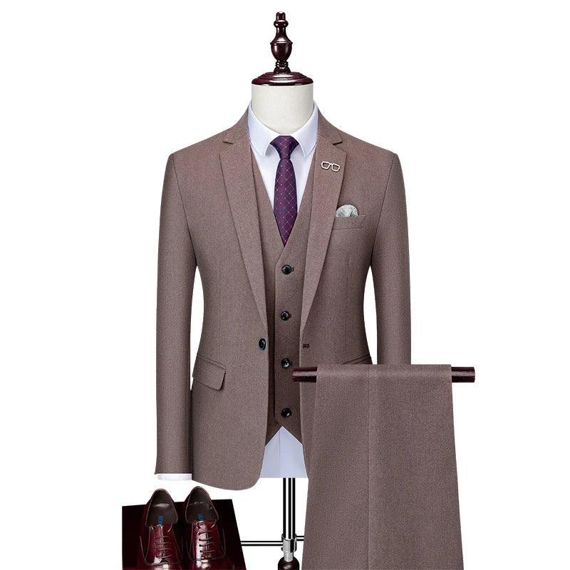 Winter-Ready Woolen 3-Piece Suit for Men - Business Suit - Guocali