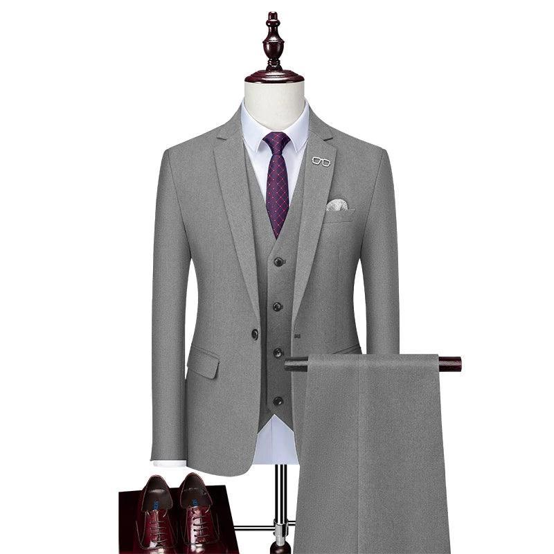 Winter-Ready Woolen 3-Piece Suit for Men - Business Suit - Guocali