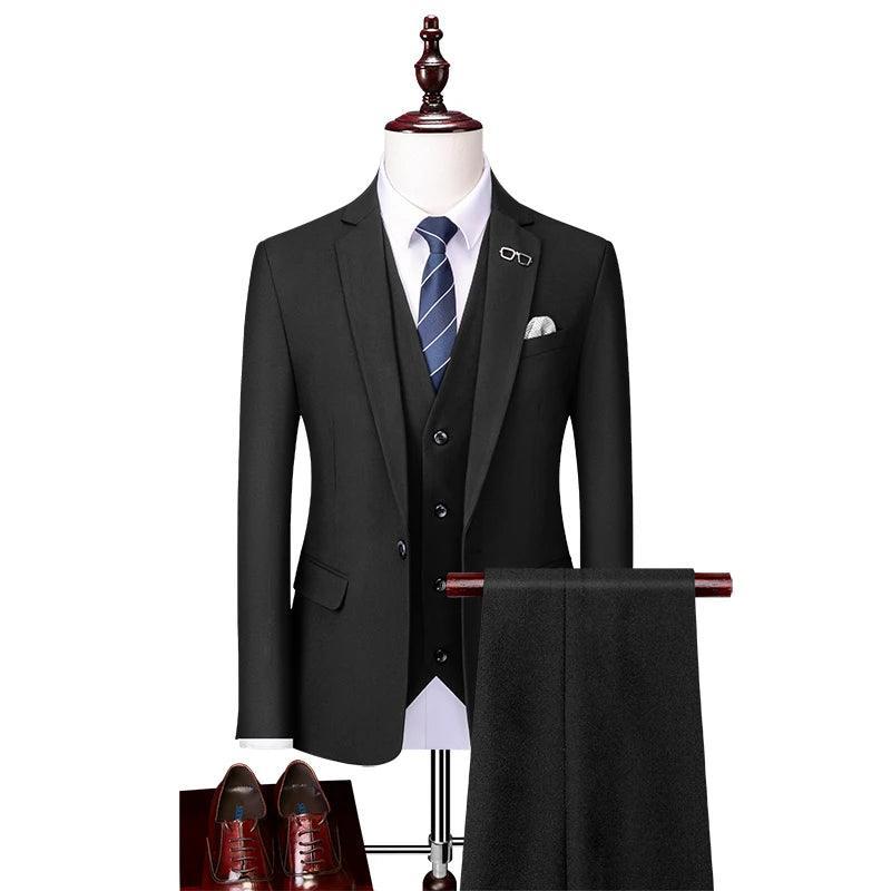 Winter-Ready Woolen 3-Piece Suit for Men - Business Suit - Guocali