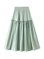 Women A-Line Skirt Bow Detail - High Waist Midi Women Skirt