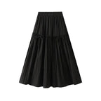 Women A-Line Skirt Bow Detail - High Waist Midi Women Skirt
