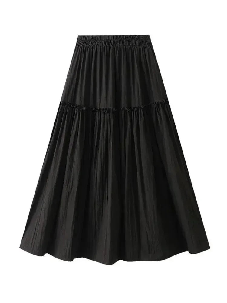 Women A-Line Skirt Fairy Style Layered - High Waist Midi Women Skirt