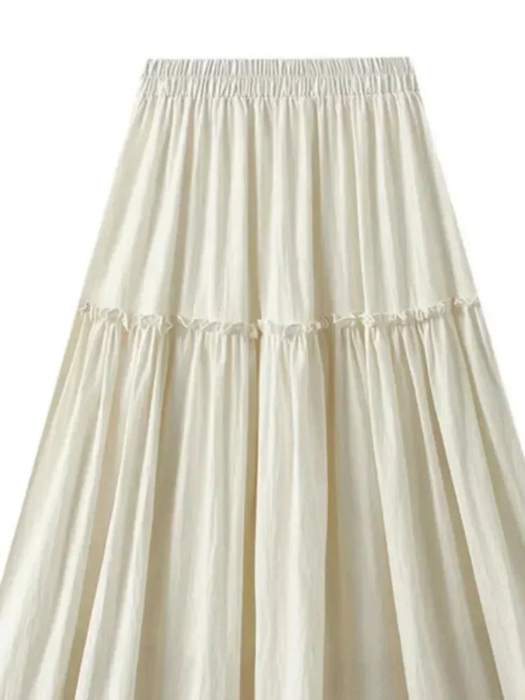 Women A-Line Skirt Fairy Style Layered - High Waist Midi Women Skirt