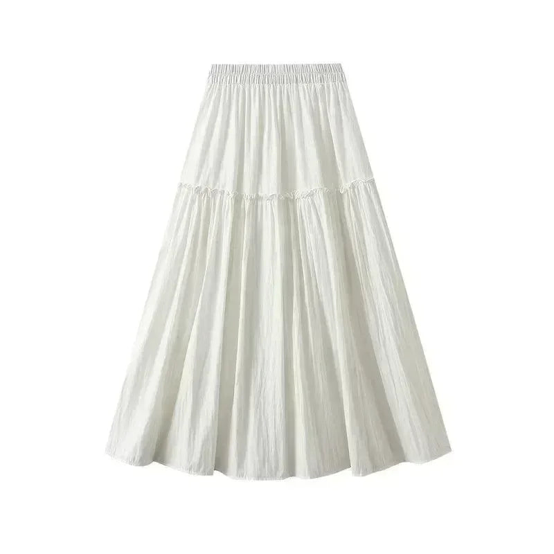 Women A-Line Skirt Fairy Style Layered - High Waist Midi Women Skirt