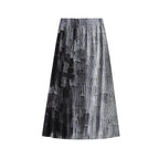 Women A-Line Skirt Gradient High Waist - Midi Women Skirt