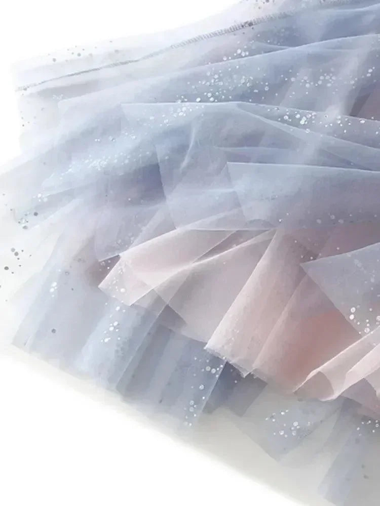 Women A-Line Skirt Sparkling Yarn - High Waist Midi Women Skirt