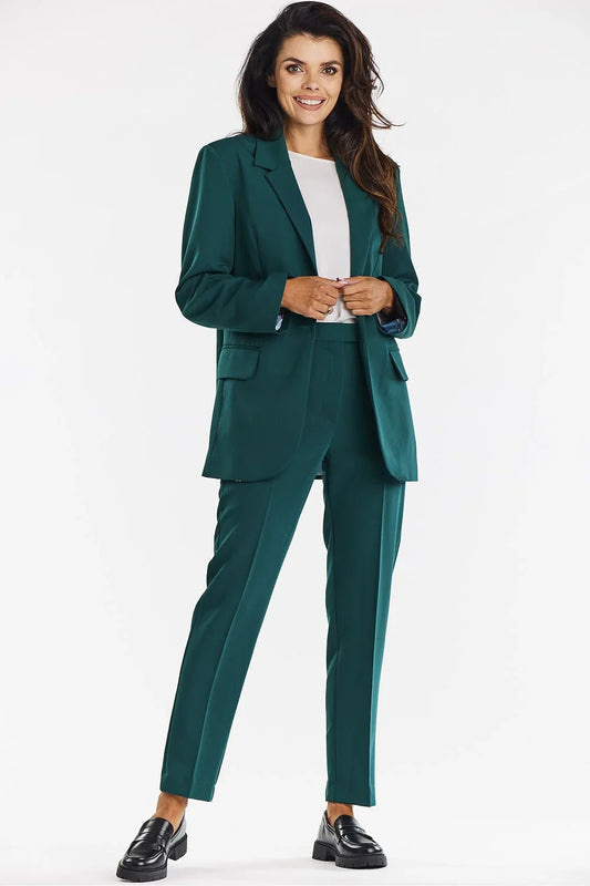 Women Blazer - Breathable - 1-Button - Green -Guocali