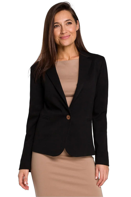 Women Blazer - Breathable - Button - black -Guocali