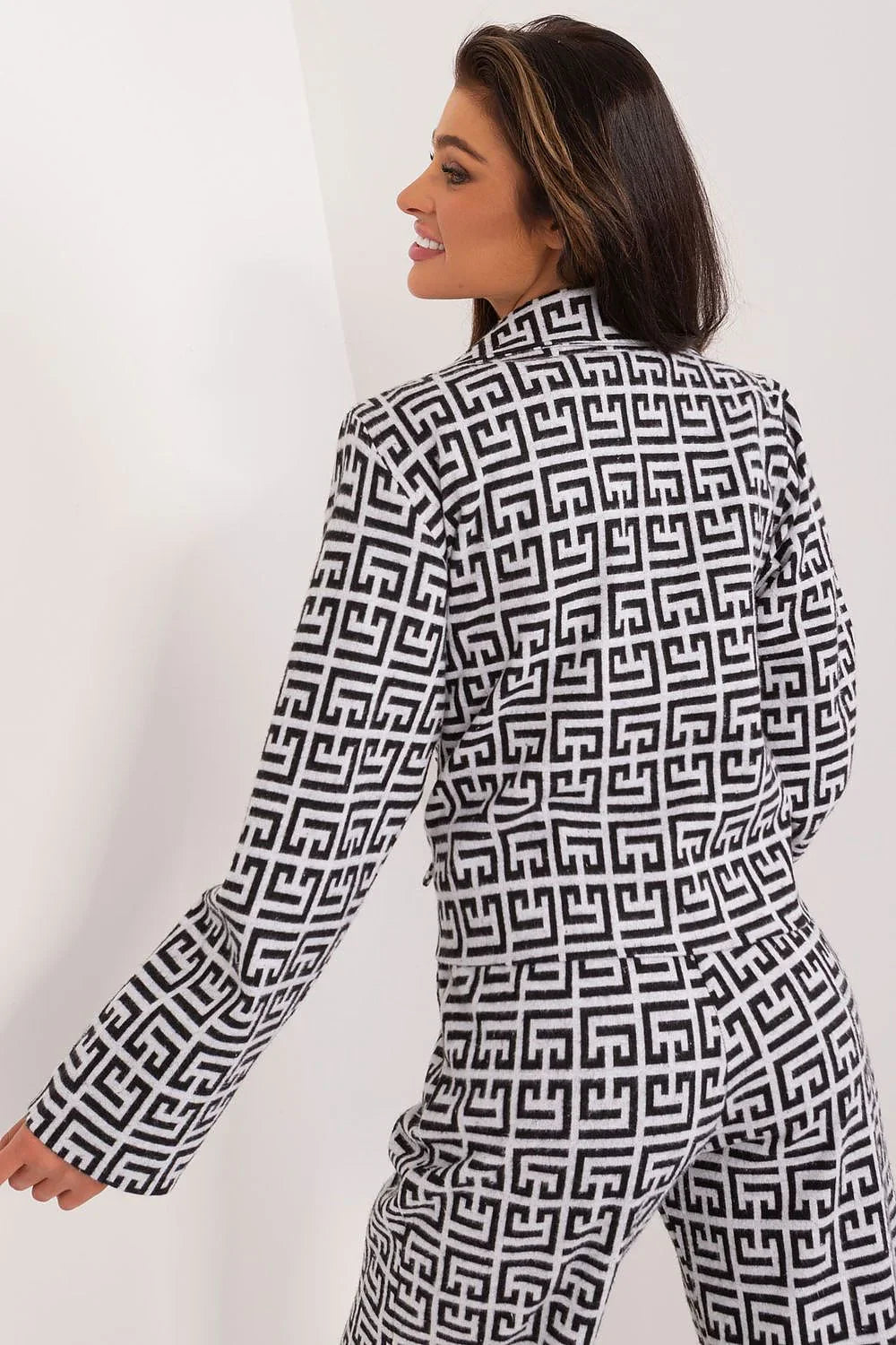 Women Blazer - Breathable - Double-Breasted - black, white -Guocali