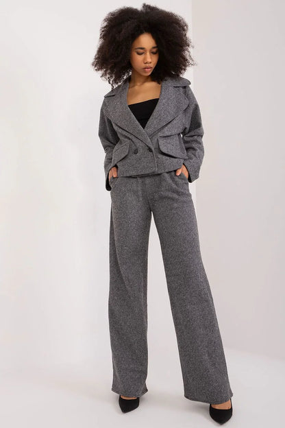 Women Blazer - Breathable - Double-Breasted - Gray -Guocali