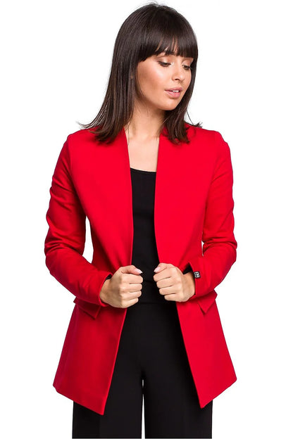 Women Blazer - Breathable - Slip-On - Red -Guocali